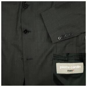 Pierre Cardin Sharkskin Wool Suit 42R 36W Vintage Classic Fit Gray